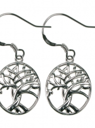 Tree Of Life Oval Earrings in sterling silver 